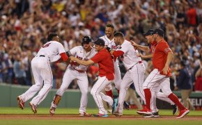 Red Sox players celebrate