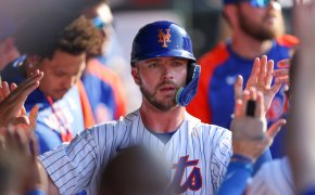 Pete Alonso dugout high-fives