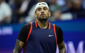Nick Kyrgios on court at the 2022 US Open