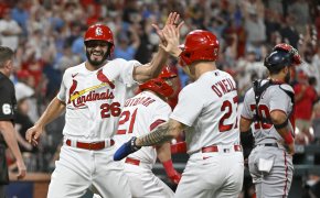 Cardinals walk-off celebration