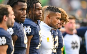 Notre Dame Fighting Irish stand together
