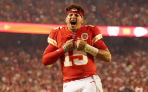 Patrick Mahomes pumped up before a matchup with the Raiders