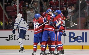 Montreal Canadiens celebrating a goal