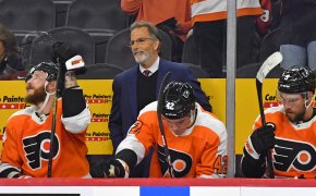 Philadelphia Flyers head coach John Tortorella behind the bench