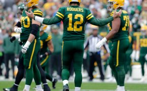 Green Bay Packers quarterback Aaron Rodgers complains