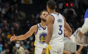 Steph Curry and Jordan Poole high five