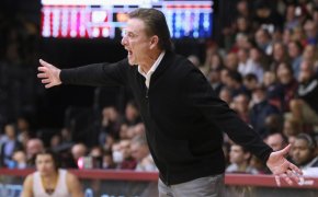 Iona head coach Rick Pitino on the sideline during a game