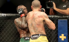 Israel Adesanya and Alex Pereira fighting in the UFC