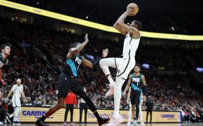 Brooklyn Nets power forward Kevin Durant shooting a jumper