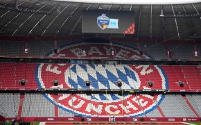 The FC Bayern logo in the seats