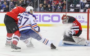 Connor McDavid skating; Edmonton Oilers