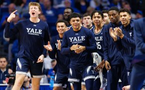 Ivy League favorites Yale Bulldogs celebrating
