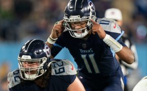Tennessee Titans quarterback Joshua Dobbs (11) calls a play