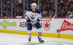 Edmonton Oilers forward Connor McDavid skates