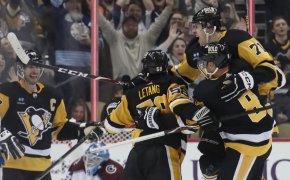 Penguins celebrate goal