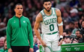 Celtics star forward Jayson Tatum with his head coach.