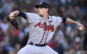 Max Fried delivers a pitch versus the Padres