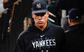 New York Yankees center fielder Aaron Judge in the dugout