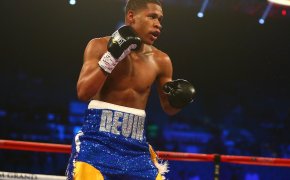 Devin Haney fights in the boxing ring