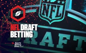 NFL Draft betting NFL logo football icon red hexagon