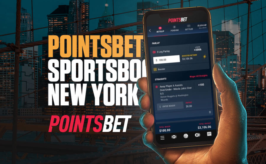 PointsBet Sportsbook New York hand holding mobile app