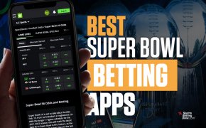 Mobile phone DraftKings sportsbook app Super Bowl betting apps