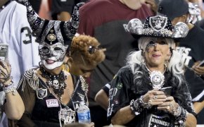 Raiders fans in the stands.