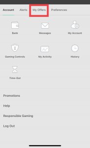 Bet365 My Offers app screenshot