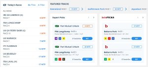 TwinSpires racebook screenshot with horse racing markets
