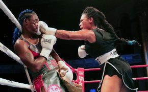 Claressa Shields takes a punch
