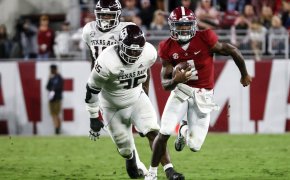 The Alabama Crimson Tide are 2.5-point road favorites at the Texas A&M Aggies.