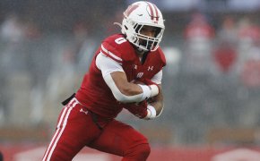 Wisconsin Badgers running back Braelon Allen rushes with the footbal