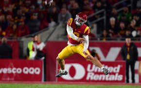 USC Trojans quarterback Caleb Williams throws
