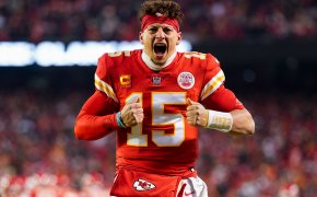 Patrick Mahomes pumped up reaction in the pregame.