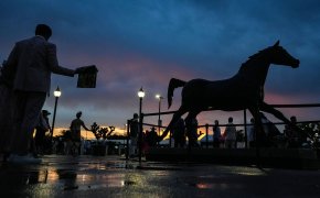 Churchill Downs Horse Statue sunset