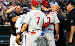 Arizona Diamondbacks manager Torey Lovullo getting ejected in a game against the Philadelphia Phillies