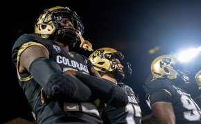 Colorado's Travis Hunter at the coin toss versus Colorado State