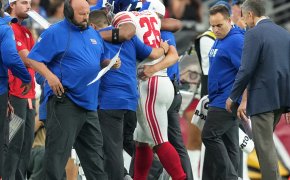 New York Giants RB Saquon Barkley (ankle) is out for the TNF game against the San Francisco 49ers.
