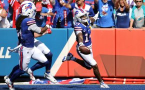 Buffalo WR Stefon Diggs is -145 to score an anytime TD in the Bills vs Jaguars player props