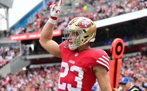 San Francisco RB Christian McCaffrey (oblige) is trending toward playing in the 49ers vs Vikings injury reports and inactives.