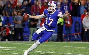 Buffalo Bills quarterback Josh Allen finds running room