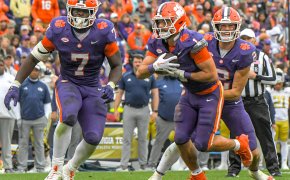 Clemson running back Will Shipley running with the ball