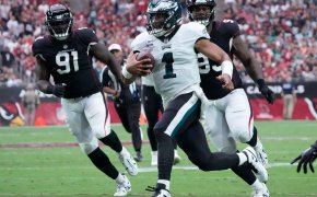 In the Eagles vs Buccaneers player props, Philadelphia QB Jalen Hurts is -120 to score a TD.