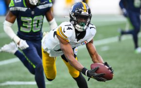 In the Steelers vs Ravens NFL player props, Pittsburgh WR George Pickens is given a receiving yardage total of 50.5 yards.