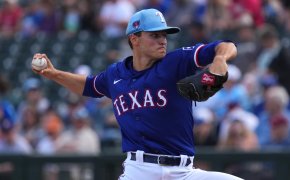 Texas Rangers starting pitcher Jack Leiter during 2024 spring training