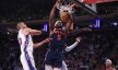 New York Knicks forward Precious Achiuwa dunks against the Philadelphia 76ers
