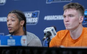 Two Tennessee Volunteers talk to the media ahead of March Madness