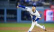 Los Angeles Dodgers starting pitcher Yoshinobu Yamamoto throws out a pitch