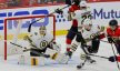 Bruins goaltender Jeremy Swayman makes a save against the Florida Panthers