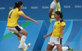 Colombia forward Catalina Usme (11) celebrates